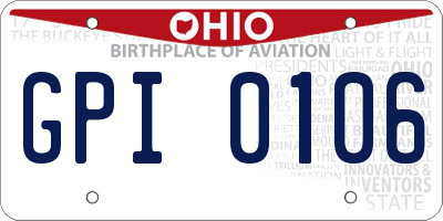 OH license plate GPI0106