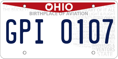 OH license plate GPI0107