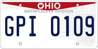 OH license plate GPI0109