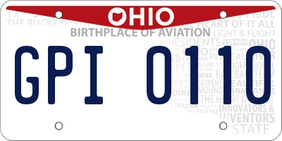 OH license plate GPI0110