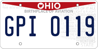OH license plate GPI0119