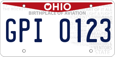 OH license plate GPI0123