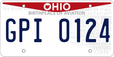OH license plate GPI0124