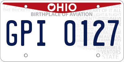 OH license plate GPI0127