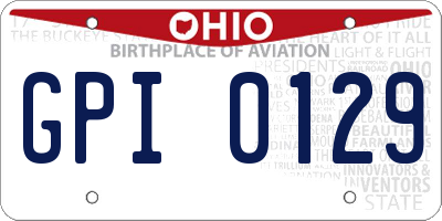 OH license plate GPI0129