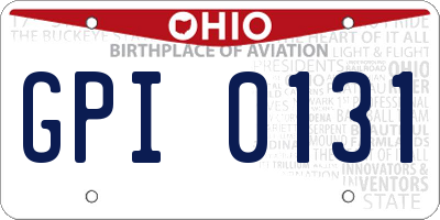 OH license plate GPI0131
