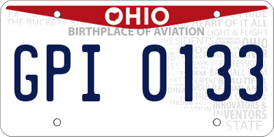 OH license plate GPI0133