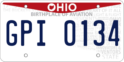 OH license plate GPI0134