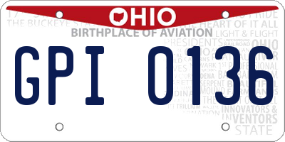 OH license plate GPI0136