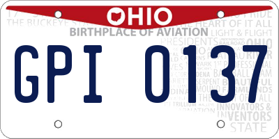 OH license plate GPI0137