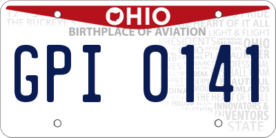 OH license plate GPI0141