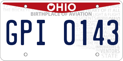 OH license plate GPI0143