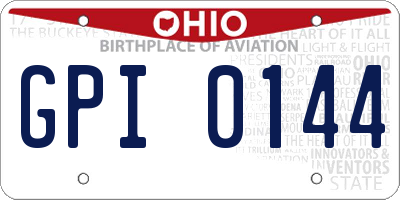 OH license plate GPI0144