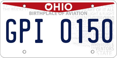 OH license plate GPI0150