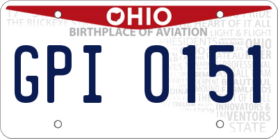 OH license plate GPI0151