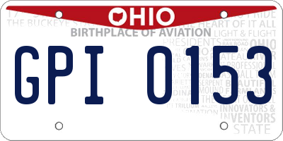 OH license plate GPI0153