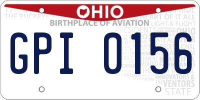 OH license plate GPI0156