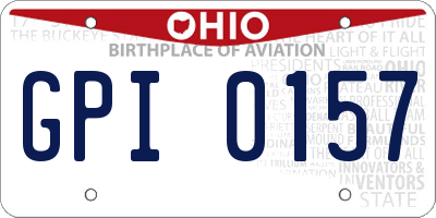 OH license plate GPI0157
