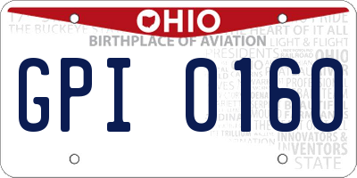 OH license plate GPI0160