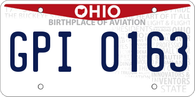 OH license plate GPI0163