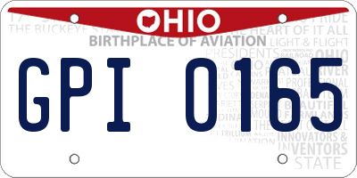 OH license plate GPI0165
