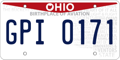 OH license plate GPI0171
