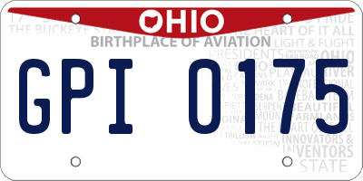 OH license plate GPI0175