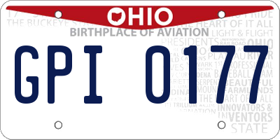 OH license plate GPI0177