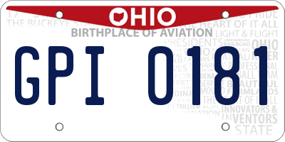 OH license plate GPI0181