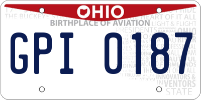 OH license plate GPI0187