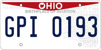 OH license plate GPI0193