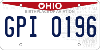 OH license plate GPI0196