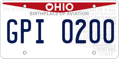 OH license plate GPI0200