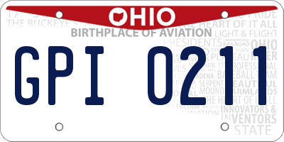 OH license plate GPI0211