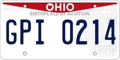 OH license plate GPI0214
