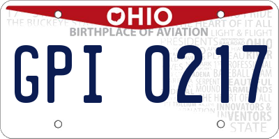 OH license plate GPI0217