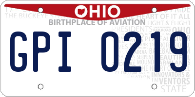 OH license plate GPI0219