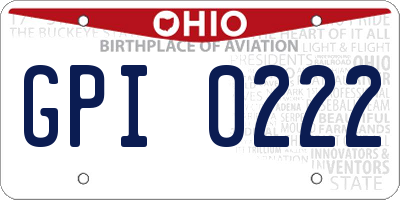 OH license plate GPI0222