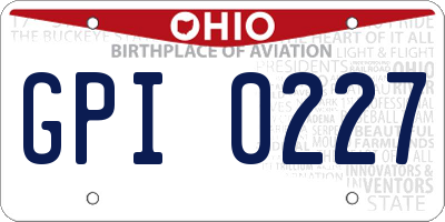 OH license plate GPI0227