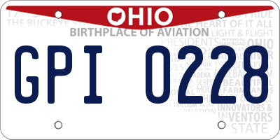 OH license plate GPI0228