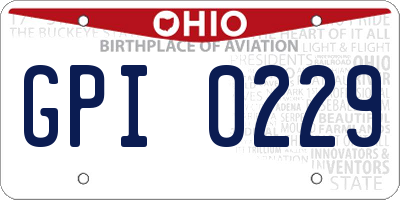 OH license plate GPI0229