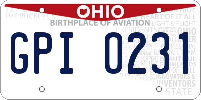 OH license plate GPI0231