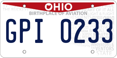 OH license plate GPI0233