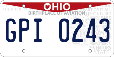 OH license plate GPI0243
