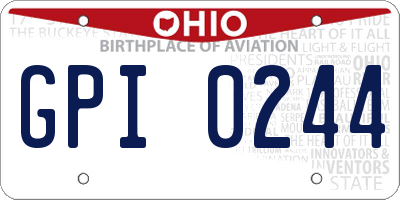 OH license plate GPI0244