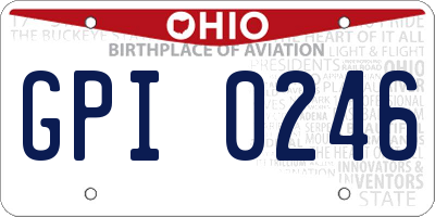 OH license plate GPI0246