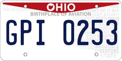 OH license plate GPI0253