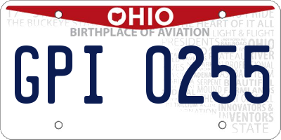 OH license plate GPI0255