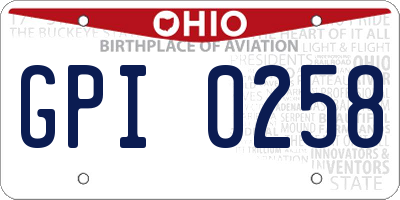 OH license plate GPI0258