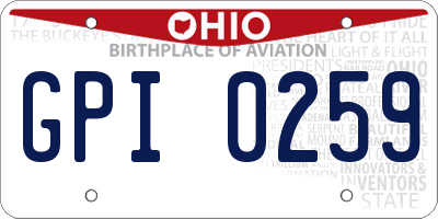 OH license plate GPI0259